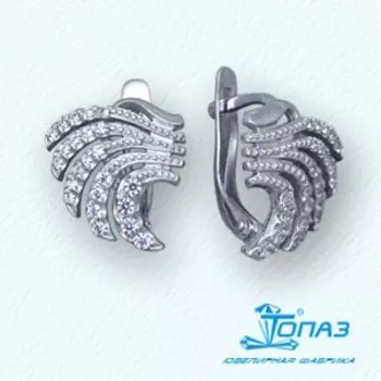 Серьги с фианитами Линии Любви