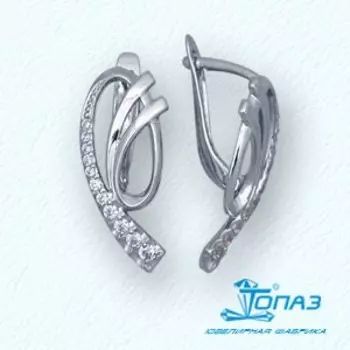 Серьги с фианитами Линии Любви