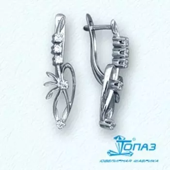 Серьги с фианитами Линии Любви