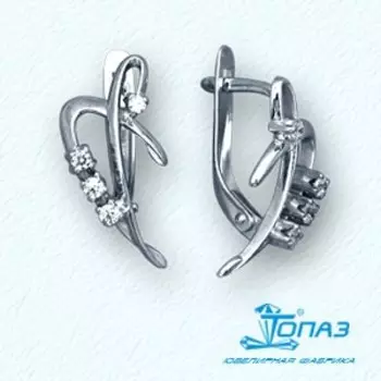 Серьги с фианитами Линии Любви