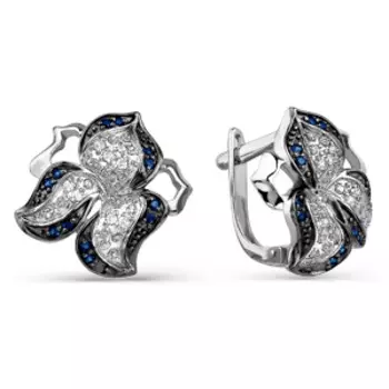 Серьги с фианитами Линии Любви