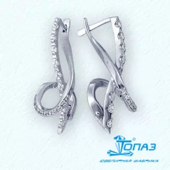 Серьги с фианитами Линии Любви