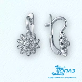 Серьги с фианитами Линии Любви