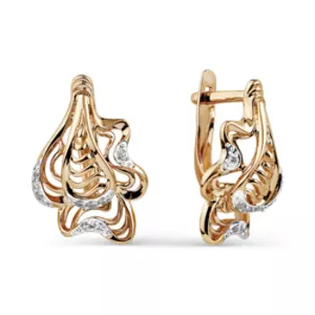 Серьги с фианитами Линии Любви