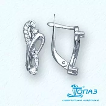 Серьги с фианитами Линии Любви