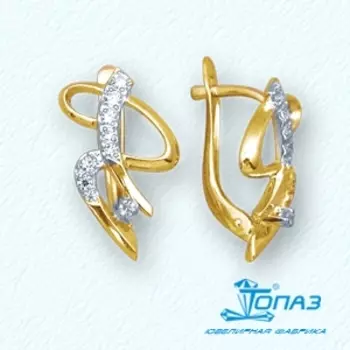 Серьги с фианитами Линии Любви