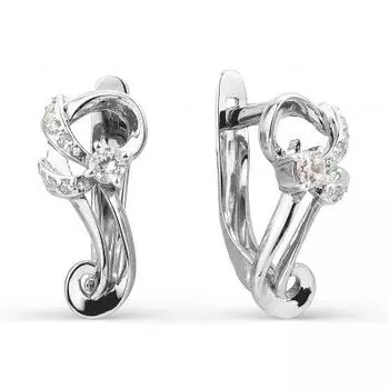 Серьги с фианитами Линии Любви