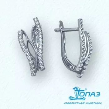 Серьги с фианитами Линии Любви