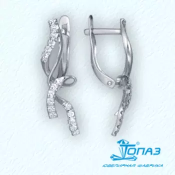 Серьги с фианитами Линии Любви