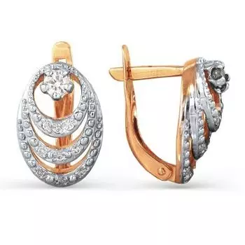 Серьги с фианитами Линии Любви