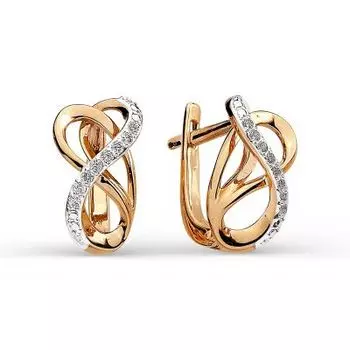 Серьги с фианитами Линии Любви