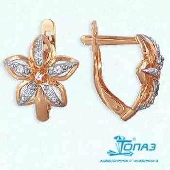 Серьги с фианитами Линии Любви