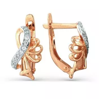 Серьги с фианитами Линии Любви