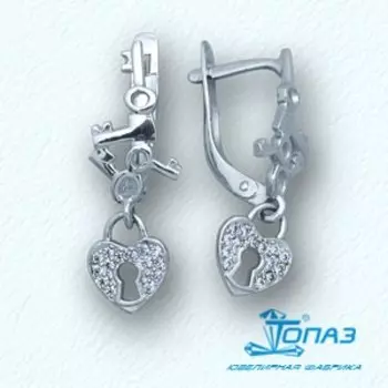 Серьги с фианитами Линии Любви