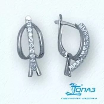 Серьги с фианитами Линии Любви