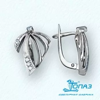 Серьги с фианитами Линии Любви