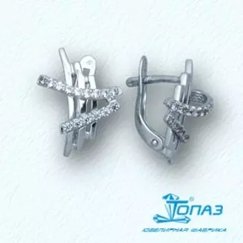 Серьги с фианитами Линии Любви