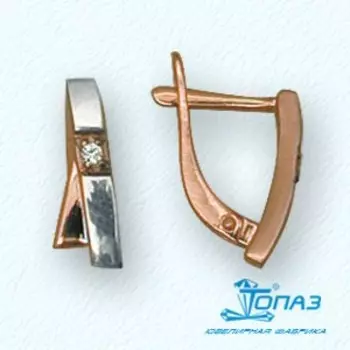 Серьги с фианитами Линии Любви