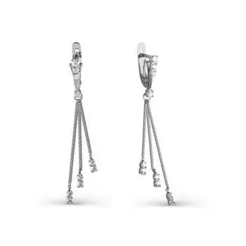 Серьги с фианитами Линии Любви