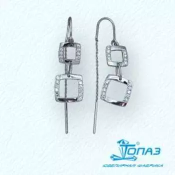 Серьги с фианитами Линии Любви