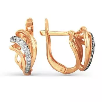 Серьги с фианитами Линии Любви