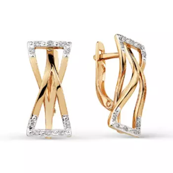 Серьги с фианитами Линии Любви