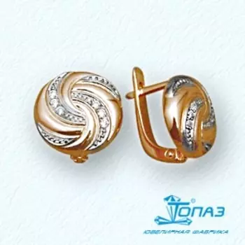 Серьги с фианитами Линии Любви