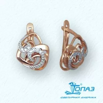 Серьги с фианитами Линии Любви