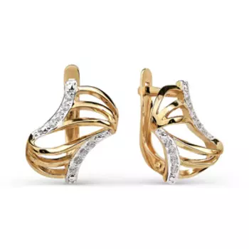 Серьги с фианитами Линии Любви