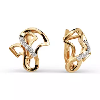 Серьги с фианитами Линии Любви