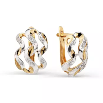 Серьги с фианитами Линии Любви