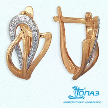 Серьги с фианитами Линии Любви