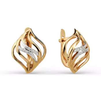 Серьги с фианитами Линии Любви