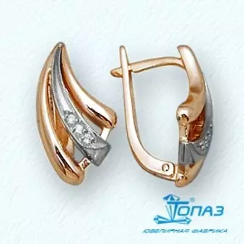 Серьги с фианитами Линии Любви