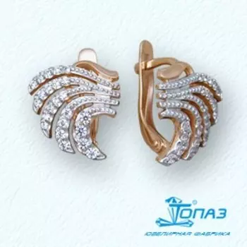 Серьги с фианитами Линии Любви