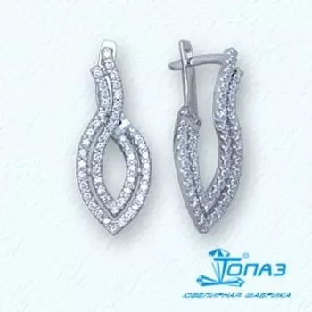 Серьги с фианитами Линии Любви