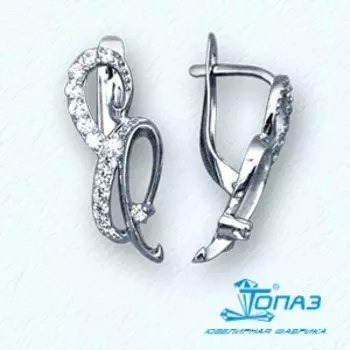 Серьги с фианитами Линии Любви