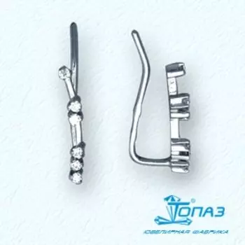 Серьги с фианитами Линии Любви