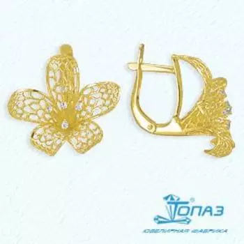 Серьги с фианитами Линии Любви