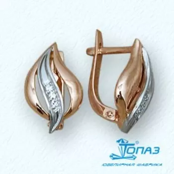 Серьги с фианитами Линии Любви