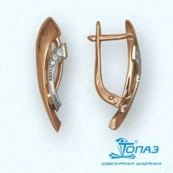 Серьги с фианитами Линии Любви