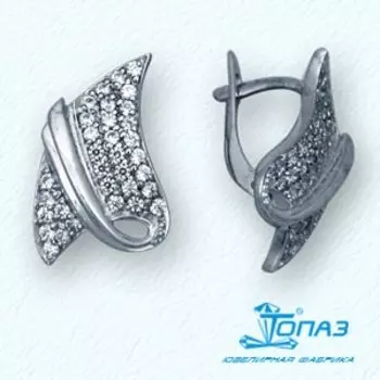 Серьги с фианитами Линии Любви