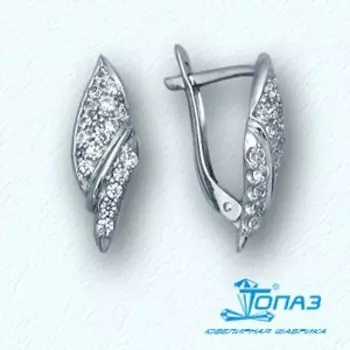 Серьги с фианитами Линии Любви