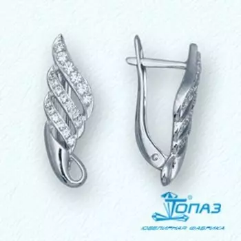 Серьги с фианитами Линии Любви