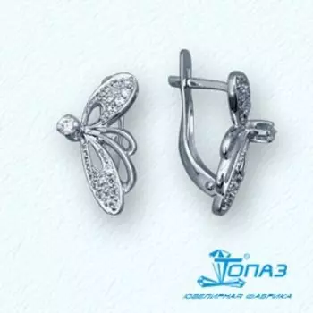 Серьги с фианитами Линии Любви