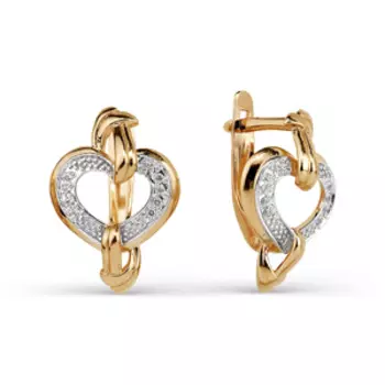 Серьги с фианитами Линии Любви