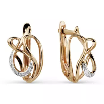 Серьги с фианитами Линии Любви