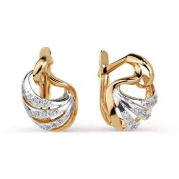 Серьги с фианитами Линии Любви