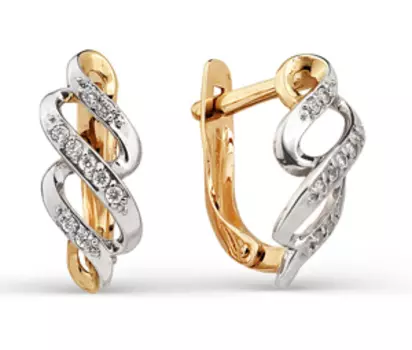 Серьги с фианитами Линии Любви