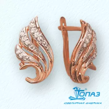 Серьги с фианитами Линии Любви